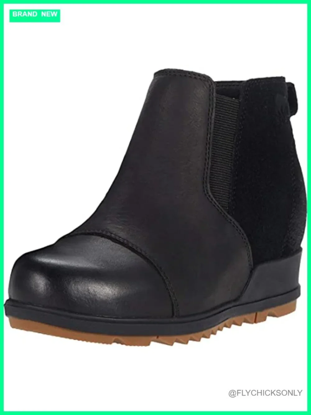 Waterproof Leather Suede Ankle Pull-On Booties Platform Wedge